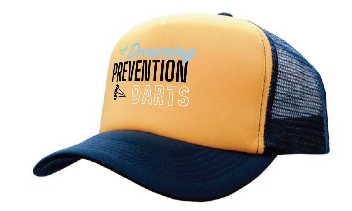 Drowning Prevention Darts Trucker Cap - Gold